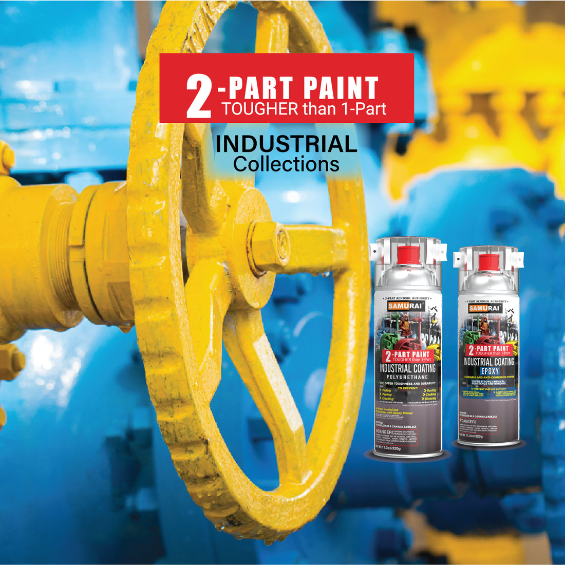 SAMURAI 2-Part Polyurethane Spray Paint for Car Bumper - 11.3 Ounce UV  Resistant and Rust Resistant Polyurethane Spray (SATIN BLACK, Pack of 1 Can)